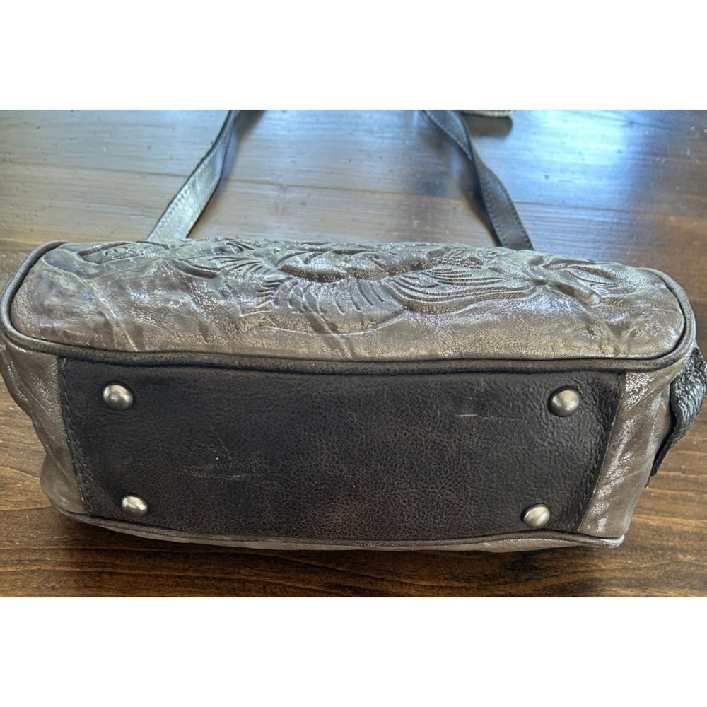 Patricia Nash Cassini Crossbody Bag Purse Pewter Floral Embossed Romantic Y2K - Picture 6 of 13